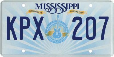 MS license plate KPX207