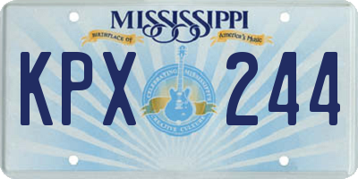 MS license plate KPX244