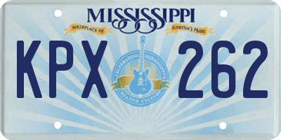 MS license plate KPX262