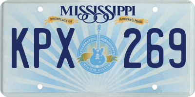 MS license plate KPX269