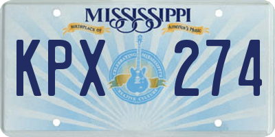 MS license plate KPX274