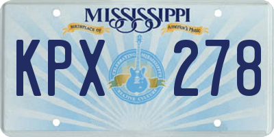 MS license plate KPX278