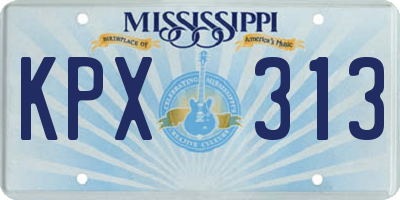 MS license plate KPX313