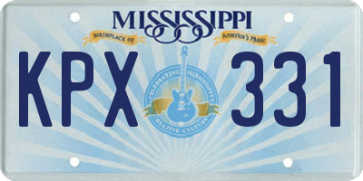 MS license plate KPX331