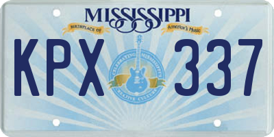 MS license plate KPX337