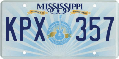 MS license plate KPX357