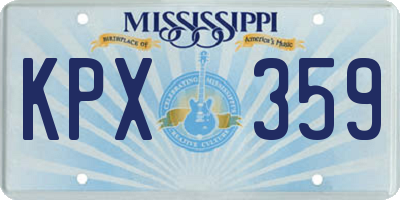 MS license plate KPX359