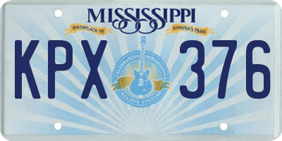 MS license plate KPX376