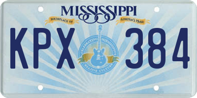 MS license plate KPX384