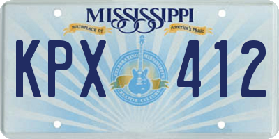 MS license plate KPX412