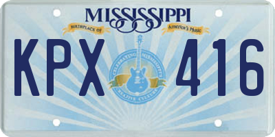 MS license plate KPX416