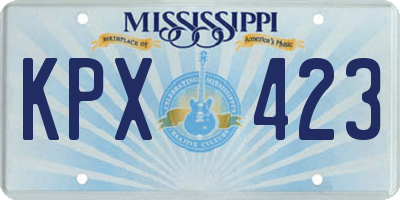MS license plate KPX423