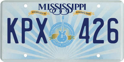 MS license plate KPX426