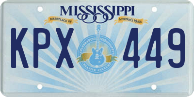 MS license plate KPX449