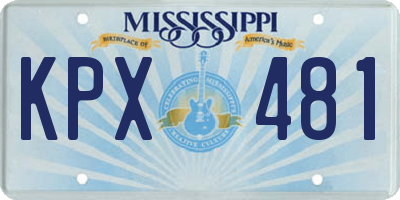 MS license plate KPX481
