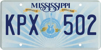 MS license plate KPX502