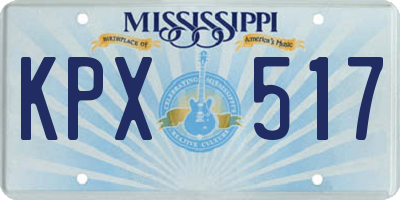 MS license plate KPX517