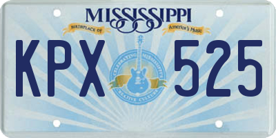 MS license plate KPX525