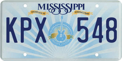 MS license plate KPX548
