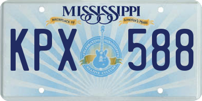 MS license plate KPX588