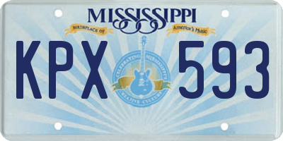 MS license plate KPX593