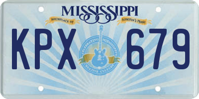 MS license plate KPX679