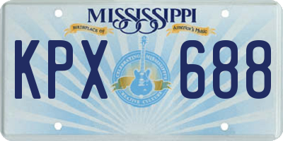 MS license plate KPX688