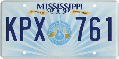 MS license plate KPX761
