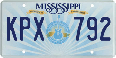 MS license plate KPX792