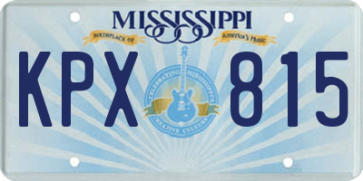 MS license plate KPX815