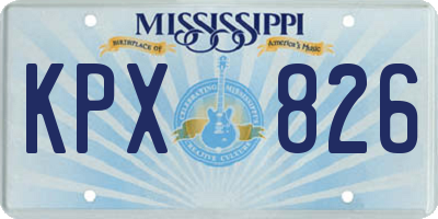 MS license plate KPX826