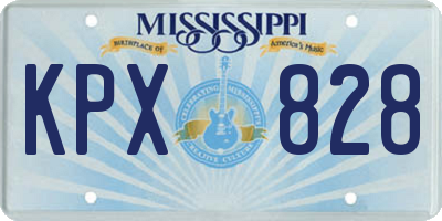 MS license plate KPX828