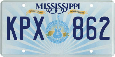 MS license plate KPX862