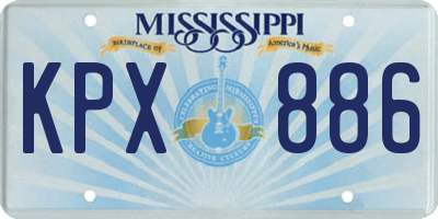 MS license plate KPX886