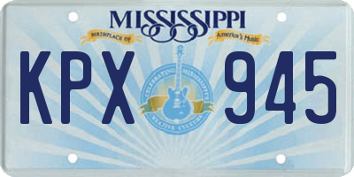 MS license plate KPX945