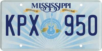 MS license plate KPX950