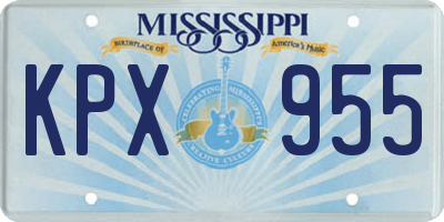 MS license plate KPX955