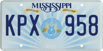 MS license plate KPX958