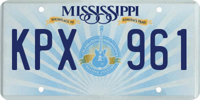 MS license plate KPX961