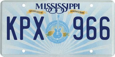 MS license plate KPX966