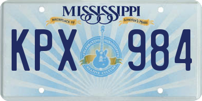 MS license plate KPX984