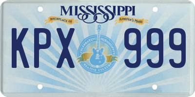 MS license plate KPX999