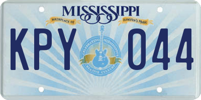 MS license plate KPY044