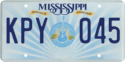 MS license plate KPY045