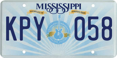MS license plate KPY058