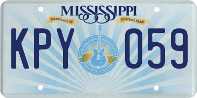 MS license plate KPY059