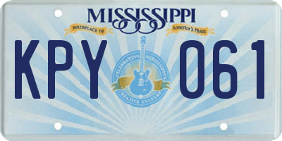MS license plate KPY061