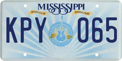 MS license plate KPY065