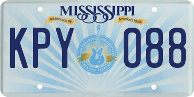 MS license plate KPY088