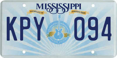 MS license plate KPY094